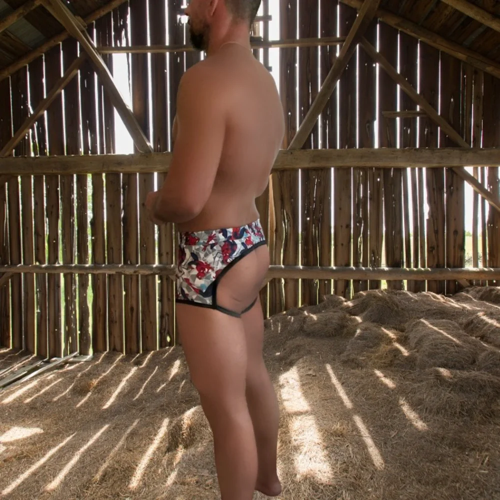 Mens Soft Knit Backless Boxer Briefs